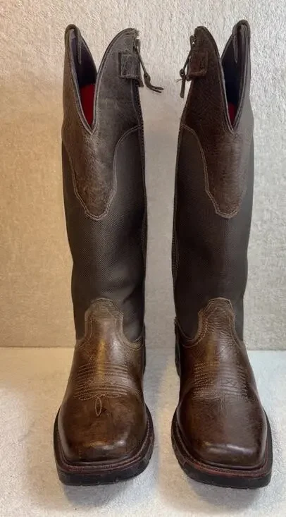 Women Size 9 B Ariat Quickdraw Snake Boots Brown Leather Cowboy Western