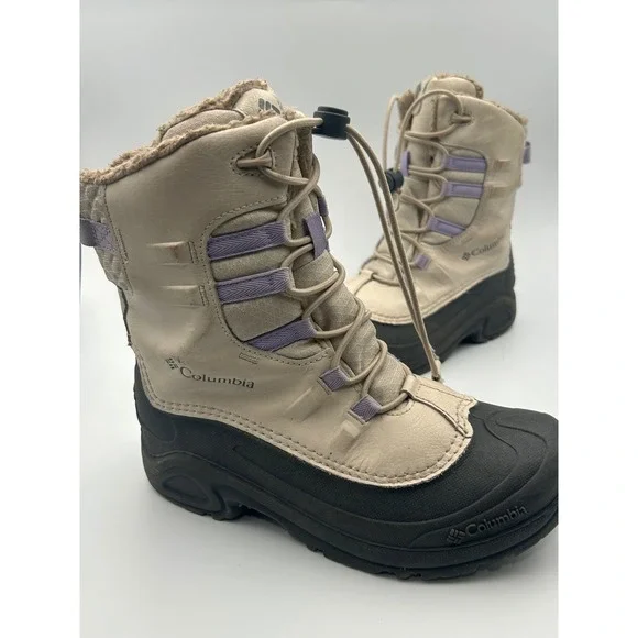 Columbia Bugaboot Plus IV Winter Boots 400g Omni-Heat Grey Purple BY4430-102 5Y