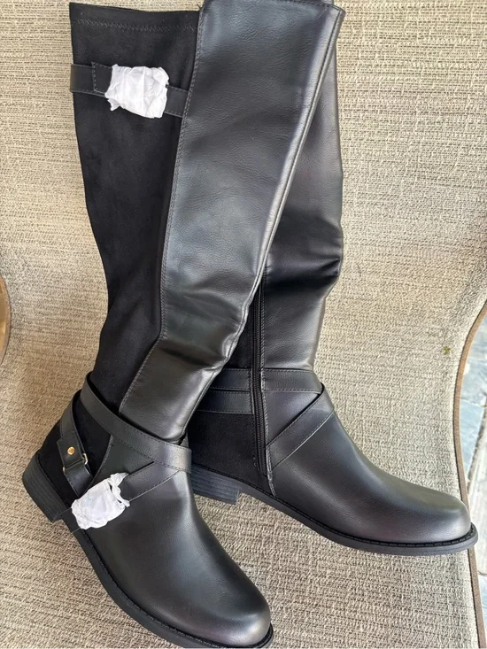 Shoe Dazzle Black Over-the-Knee Riding Boots