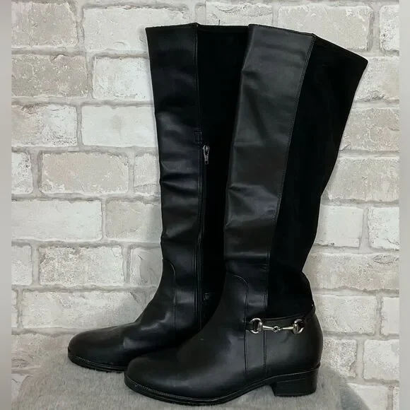 Black Knee High Riding Boots Size 5.5