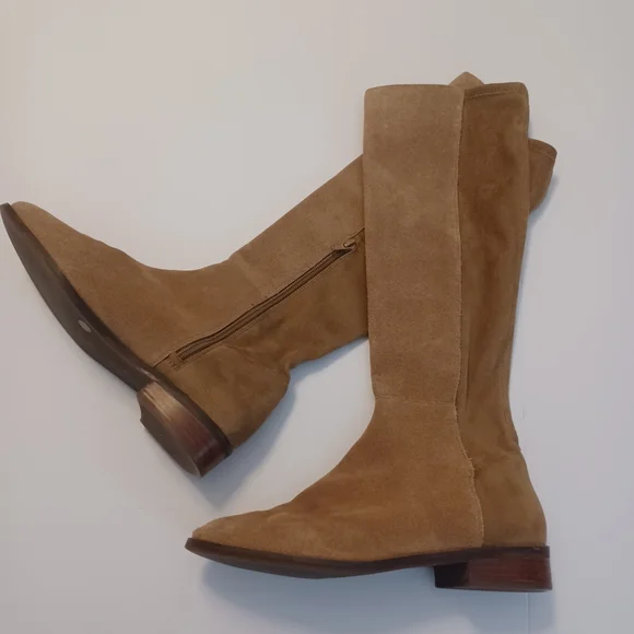 Sole Society Idetta Tall Leather Boots Tan Sz 8