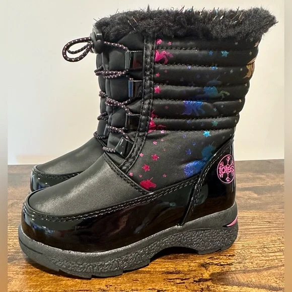 Totes Toddler Girls Unicorn Multi Winter Boots NWT Size 7