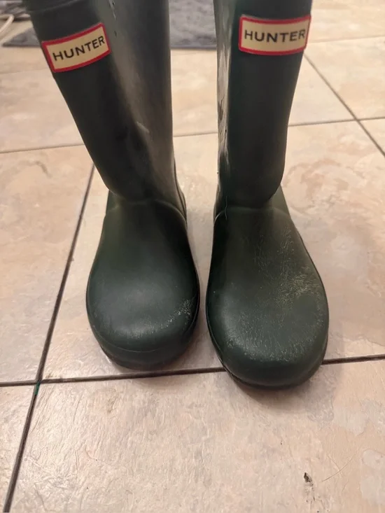 Hunter Kids Green Waterproof Rain Boots