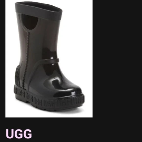 Black Ugg Drizlita Toddler 7 Rainboots Pull On Handles