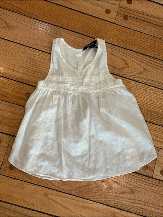 Ralph Lauren Girls Vintage White Cotton Sleeveless Baby/Toddler Dress size 6