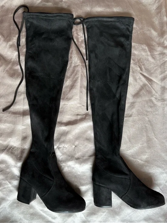 Shein Black Over-the-Knee Block Heel Boots