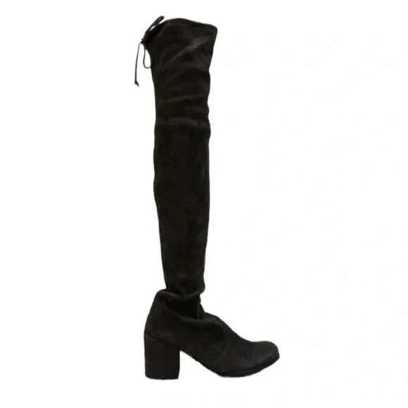 Stuart Weitzman Tieland Gray Suede Knee High Tall Designer Boots Women's 4.5
