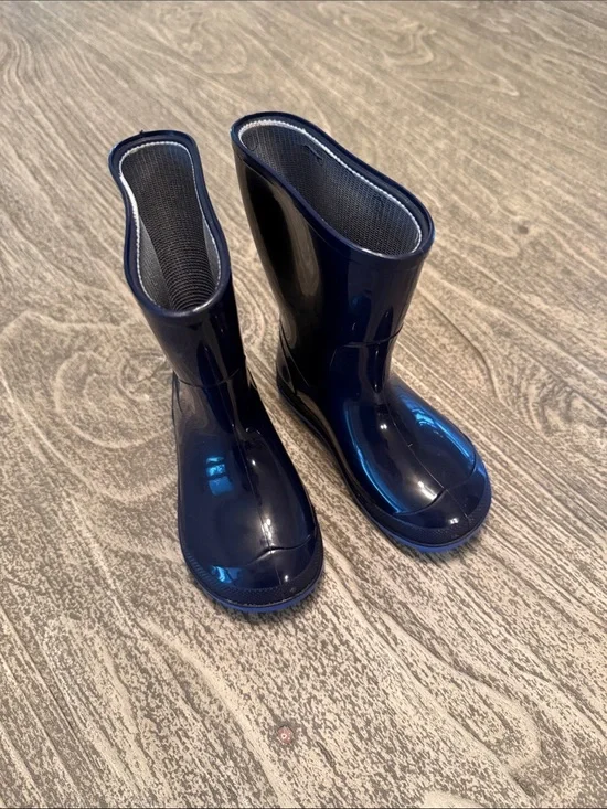 Children's Navy Galoshes Rain Boots