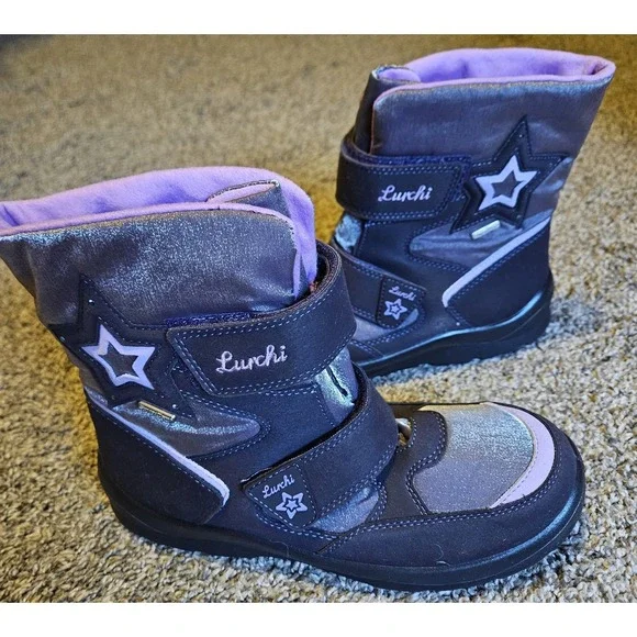 Lurchi Girls Boots EU 37 Purple Light Up Waterproof SympaTex Winter‎ Snow Shoes