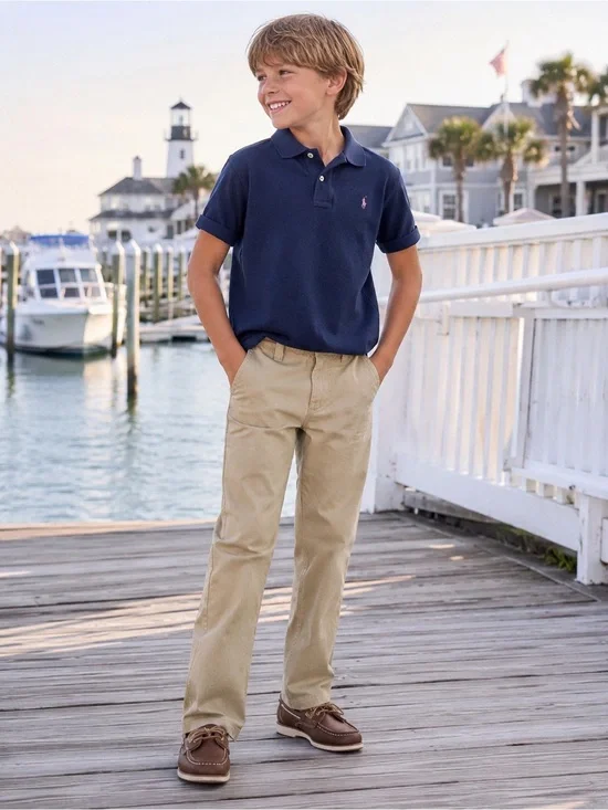 Polo Ralph Lauren Boys Khaki Pants Size 6 Adjustable Waist Straight Leg Preppy