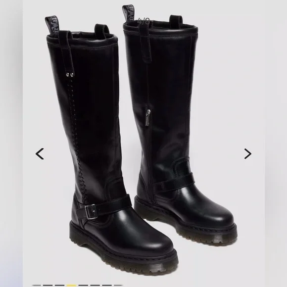 Free People dr martens anistone knee high boots black NWOB