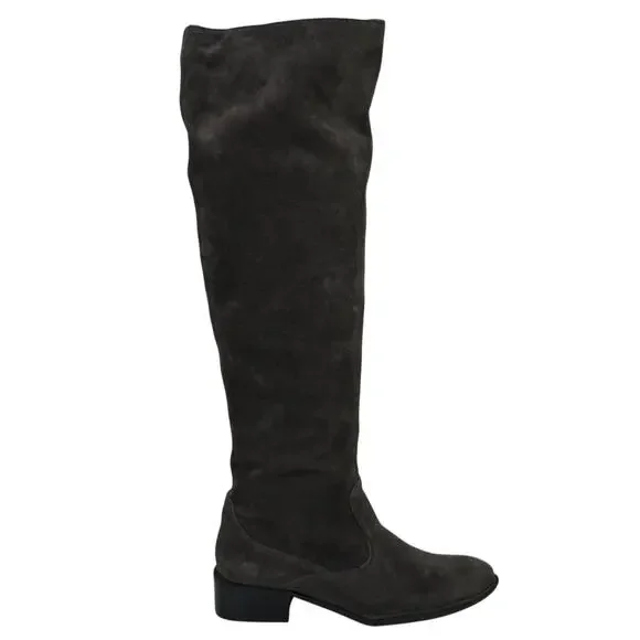 Born Women's Over the Knee Boot Crown Cady 2 SZ 7.5 Grey Suede Relaxed Slouchy