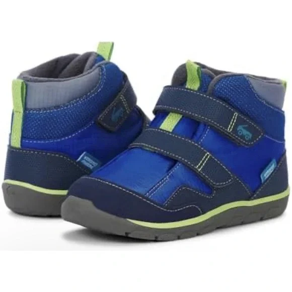NIB See Kai Run Sz 6 Atlas III Waterproof Insulated Boots Blue Hook Loop $78