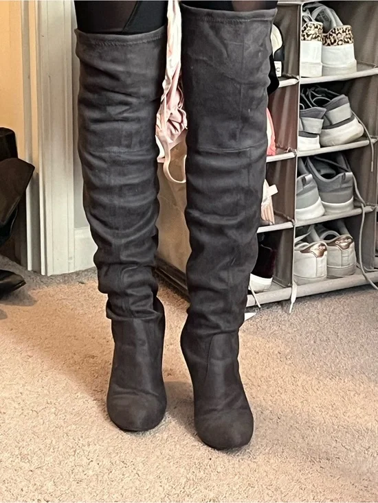 Steve Madden Black Over-the-Knee Suede Boots