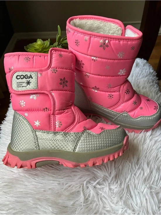 COGA Pink Snowflake Winter Boots