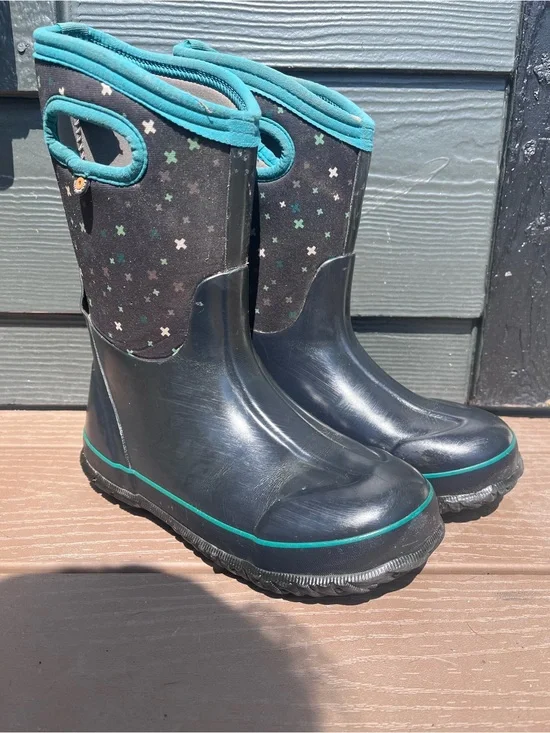 Kids Waterproof Pull-On Bogs Rain Snow Boots