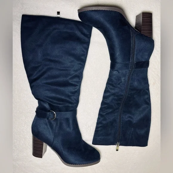 Blue Knee women’s peeps‎ toe boots , Heels Sz 6