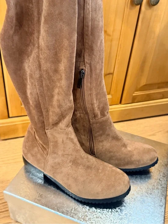 Shoe'N Tale Boots Women Size 6.5 Faux Suede Stretch Over The Knee‎ Thigh High