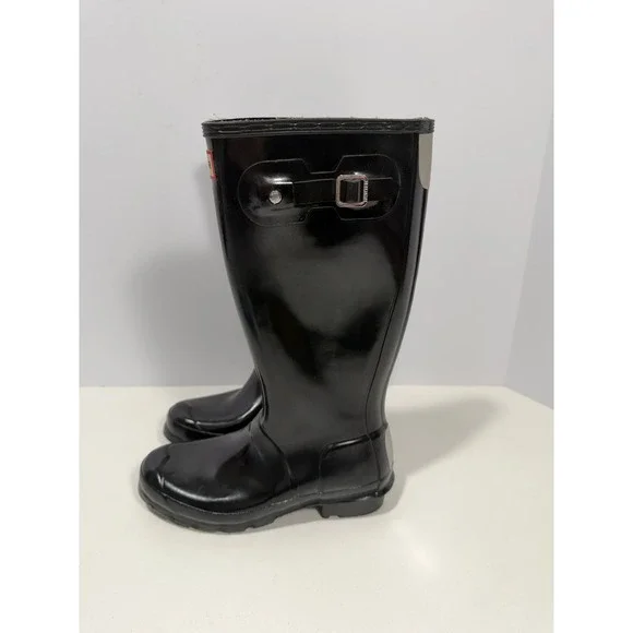 Hunter Original Kids Gloss Black Tall‎ Rain Boots US 4B/5G JFT6000RGL