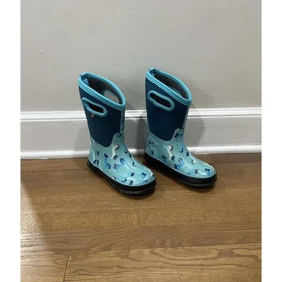 Bogs Boots Classic Blue Unicorn Waterproof Insulated Winter Snow Youth 2 EUR 33