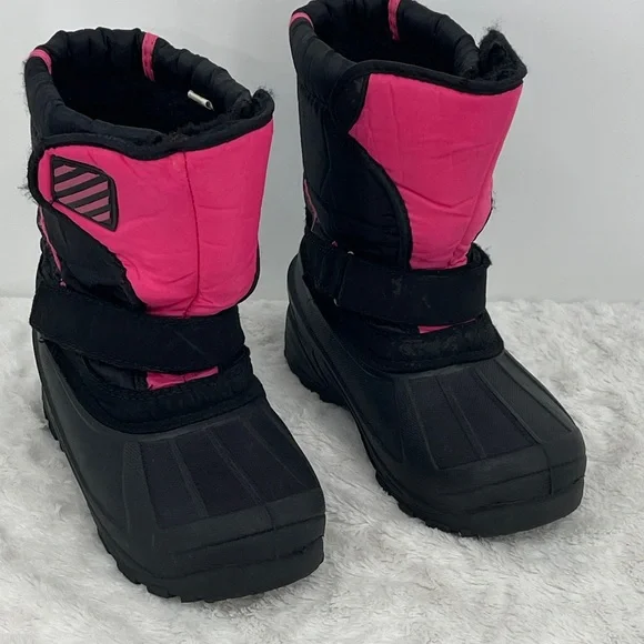 SINTETICO Kids SIZE 2 ' Black and Pink Winter Boots