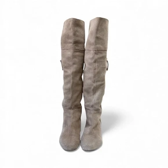 Steve Madden Suede Over The Knee Flat Boots Taupe Women's 8.5