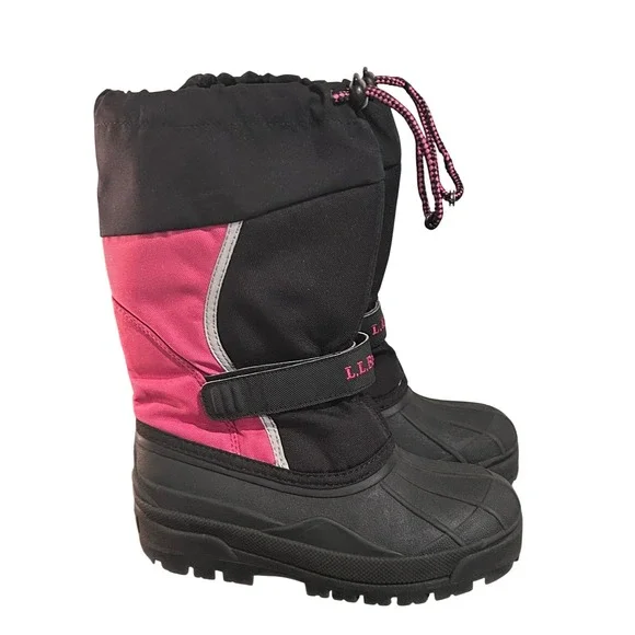 LL Bean Girls Northwoods Snow Boots Pink Black Waterproof Insulated •2• Gorpcore