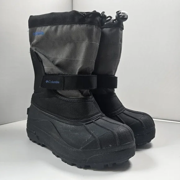 Columbia Boys Kids Toddler Powderbug Plus II Snow Boot Black Blue Size 2‎