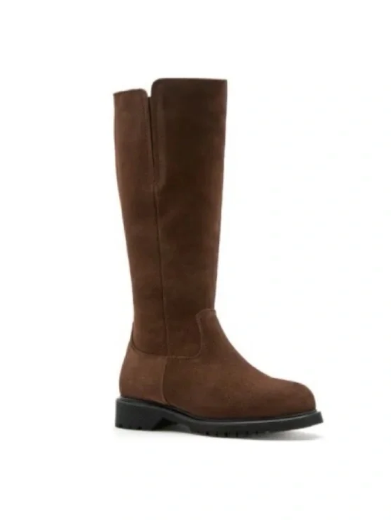 La Canadienne Helene Shearling-Lined Suede Boots in Brown, NWT, Size 11