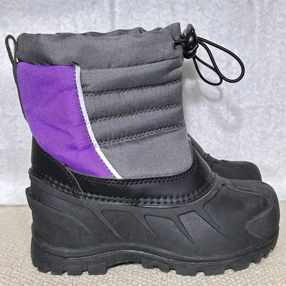 Itasca Cerebus Toddlers/Kids Grey/Purple Insulated Waterproof Winter Boots SZ 12
