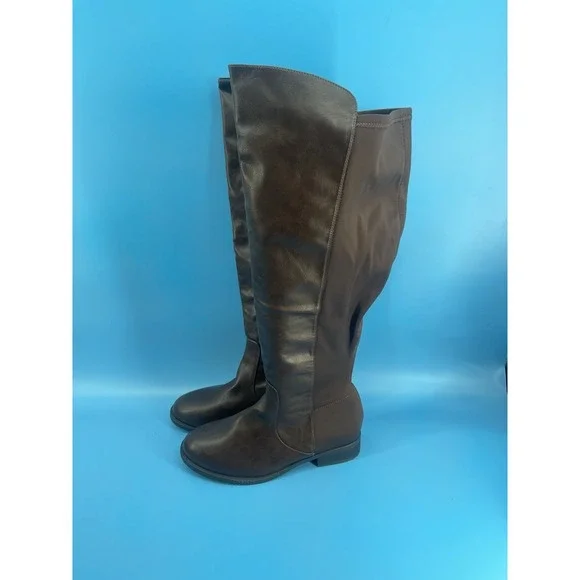 Torrid Brown Over The Knee Boots Women's Size 9.5W Wide Calf New