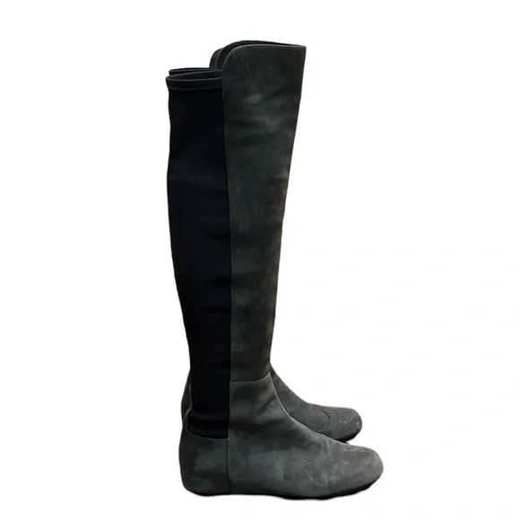Stuart Weitzman Lander 50/50 Gray Suede Stretch Over The Knee Boots Size 6.5