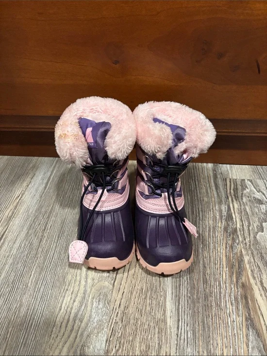 Kids Pink & Purple Winter Snow Boots