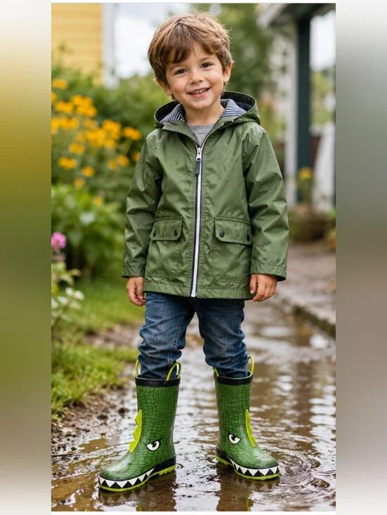 Western Chief Kids Green Dinosaur Rain Boots Size 11/12 🦖