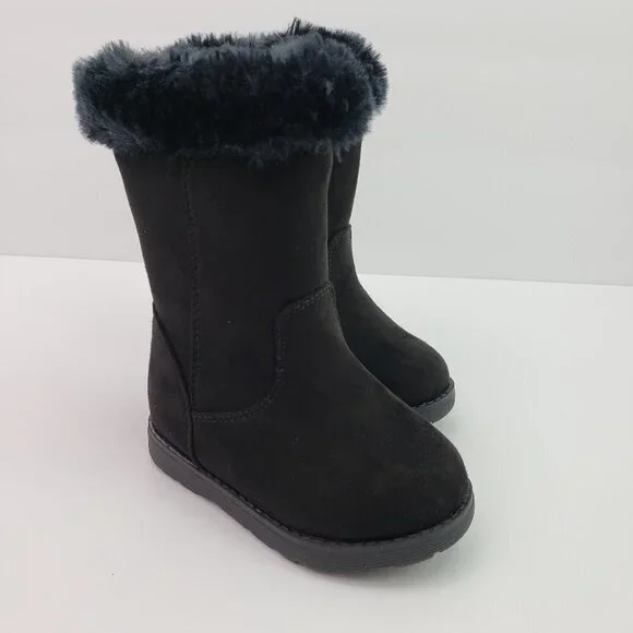 NEW Cat & Jack Leah Toddler Girls Size 5 Black Winter Snow Boots