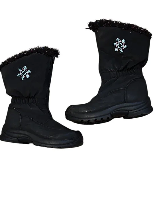 Circo Black Kids Snow Boots with Snowflake Detail Size 11 Girls