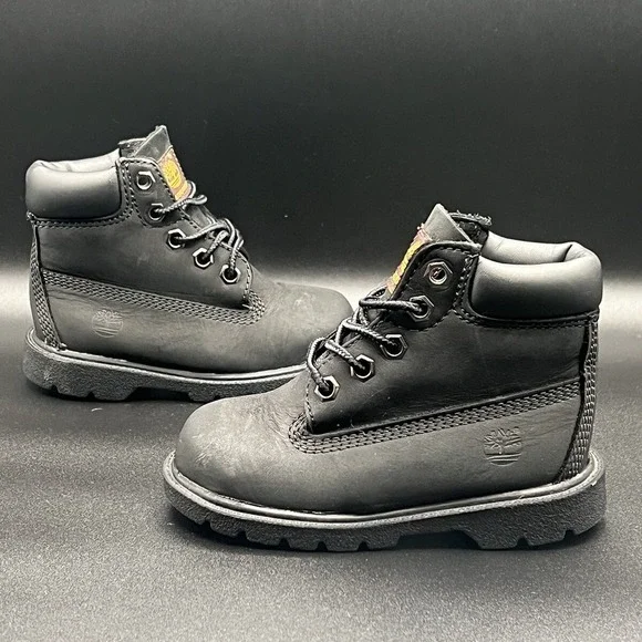 Timberland Premium Waterproof Black Suede High‎ Top Boots - Baby Toddler Size 7