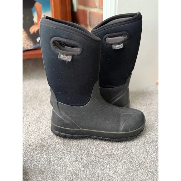 Bogs Classic High Waterproof Insulated Rain Boots Black Youth‎ 6 52065-001