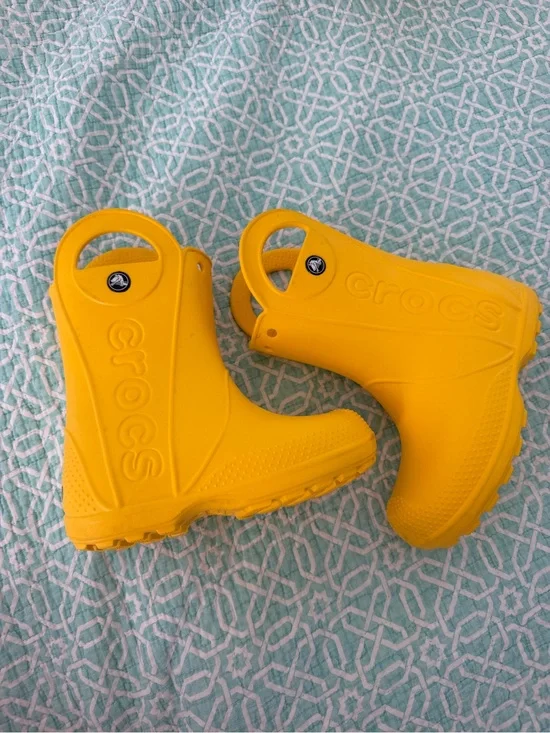 Crocs Kids' Yellow HandleRain Boots