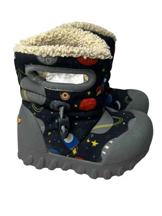 Bogs Infant Size 4 Sherpa Lined Space Print Winter Boots