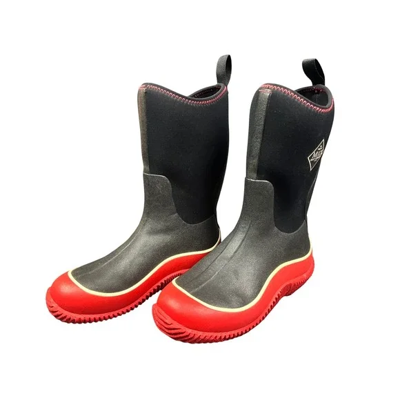 The Original Muck Boot Company Hale Kids Size 6 Black Red Waterproof Boots