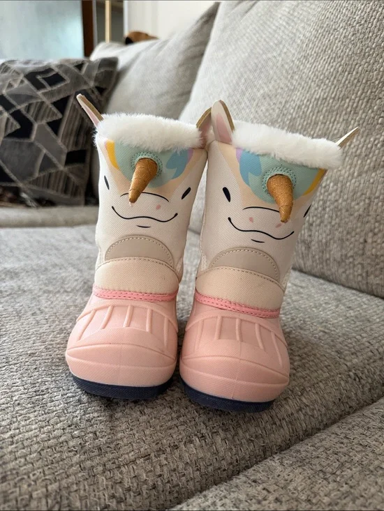 Cat & Jack Pink Unicorn Rain & Snow Boots