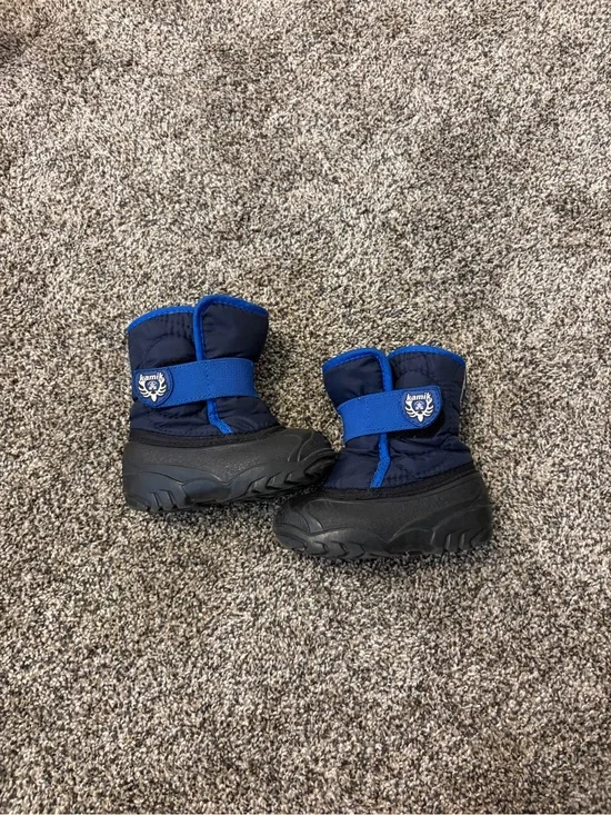 Kamik Kids Navy and Bright Blue Winter Boots with Strap