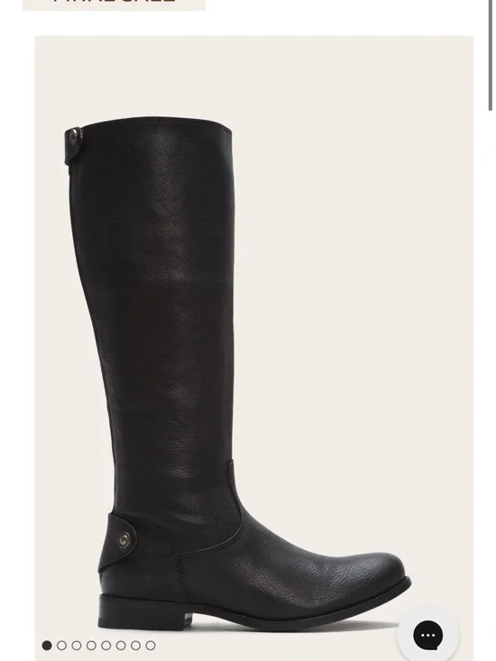 Size 9.5 Melissa Button Back Frye Black Tall Leather Riding Boots