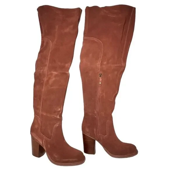 Kelsi Dagger Logan Suede Wide Calf Over the Knee Boots