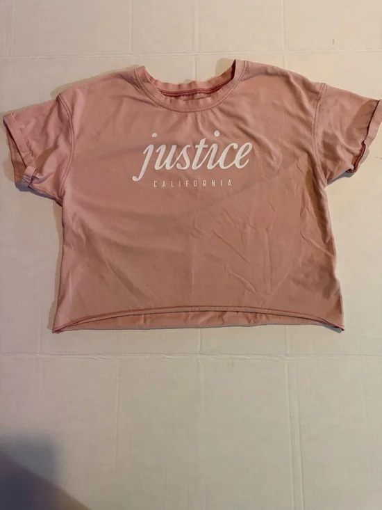 Justice Rose Pink Logo Tee
