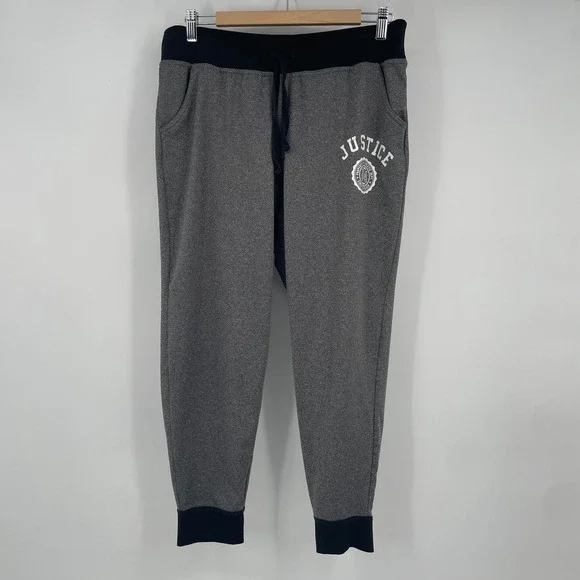 Justice Girls Heather Gray Joggers Athletic Sweatpants Size 22 Plus Collegiate