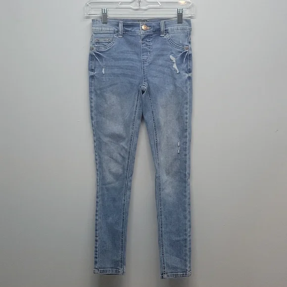Justice 14 slim destructed distressed jegging skinny jeans