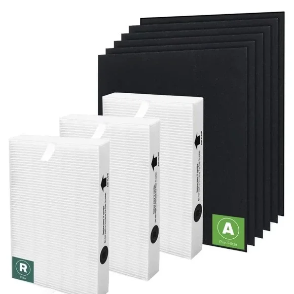 3‎ True HEPA R Filters & 6 Pre-cut A Carbon Pre Filters for HPA300 Air Purifier