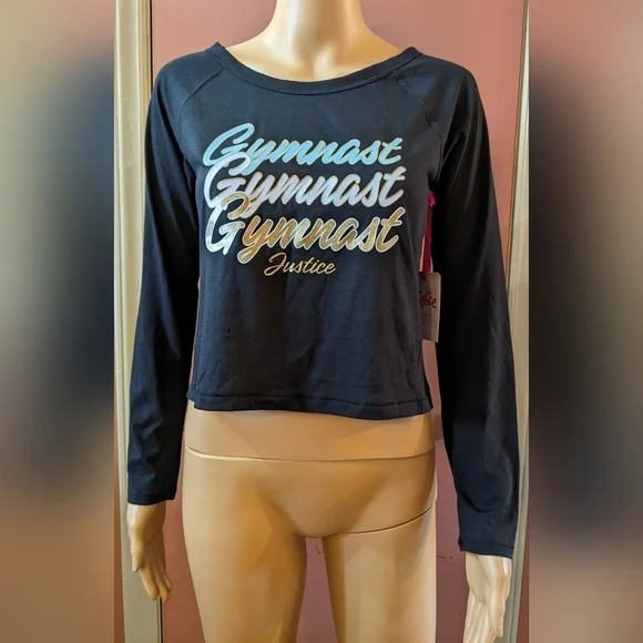 New Justice long sleeve gymnast long sleeve with thumb hole shirt, TE